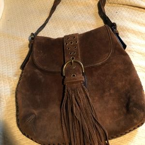 COACH SUEDE LEATHER PURSE WITH FRINGE